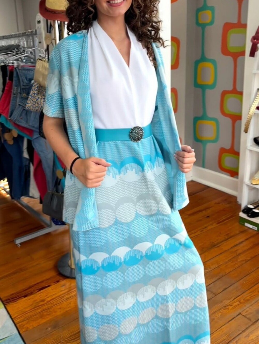 Vintage 1970s Maxi Halter Dress